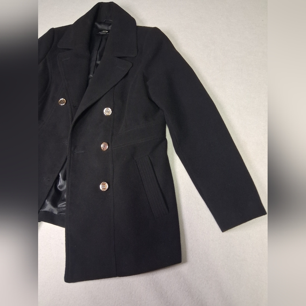 Jessica Black Pea Coat for Women - Picture 2 of 13
